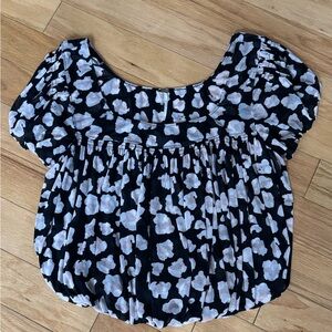 Free People Megs Black & White Print Crop Top Size XS